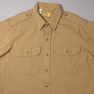 VTG Duck Head Safari Long Sleeve Shirt Cotton Canvas Made in USA Shirt Medium